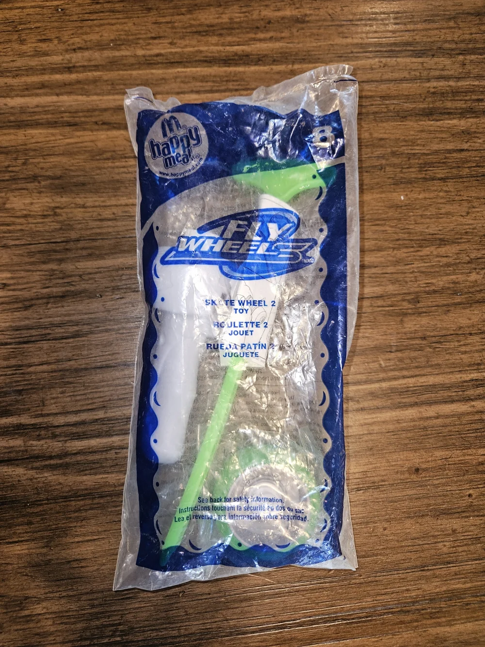 McDonald's Happy Meal Fly Wheels Green and White Skate Wheel Toy